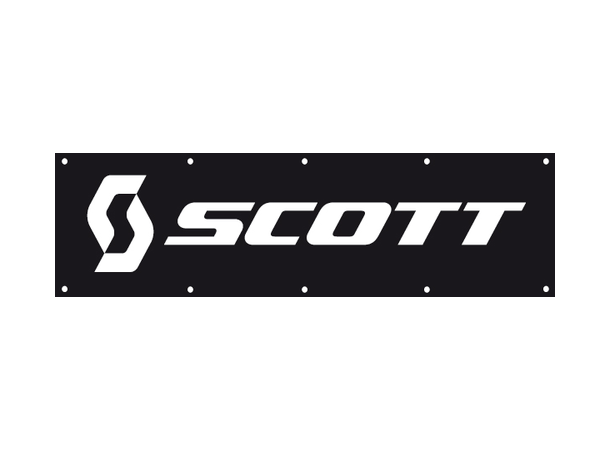 Scott Banner plast 350x85cm - Sort/Hvit
